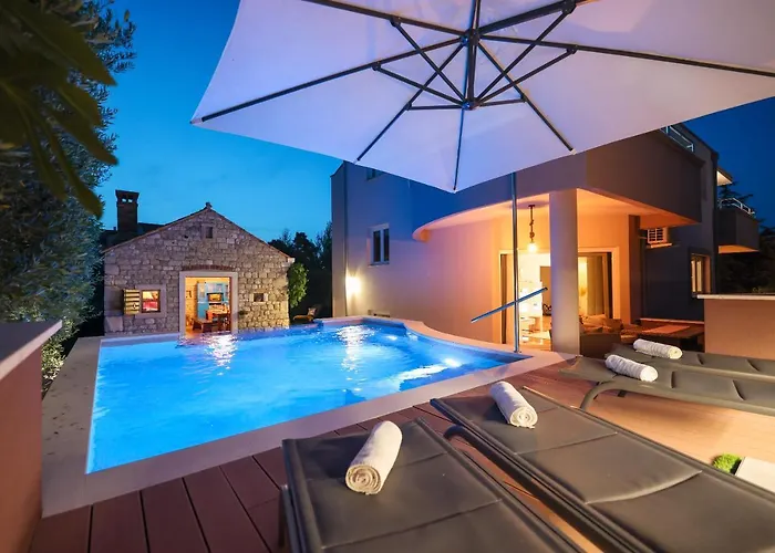 Pool With Traditional Dalmatian Konoba Rum i privatbostad Nin